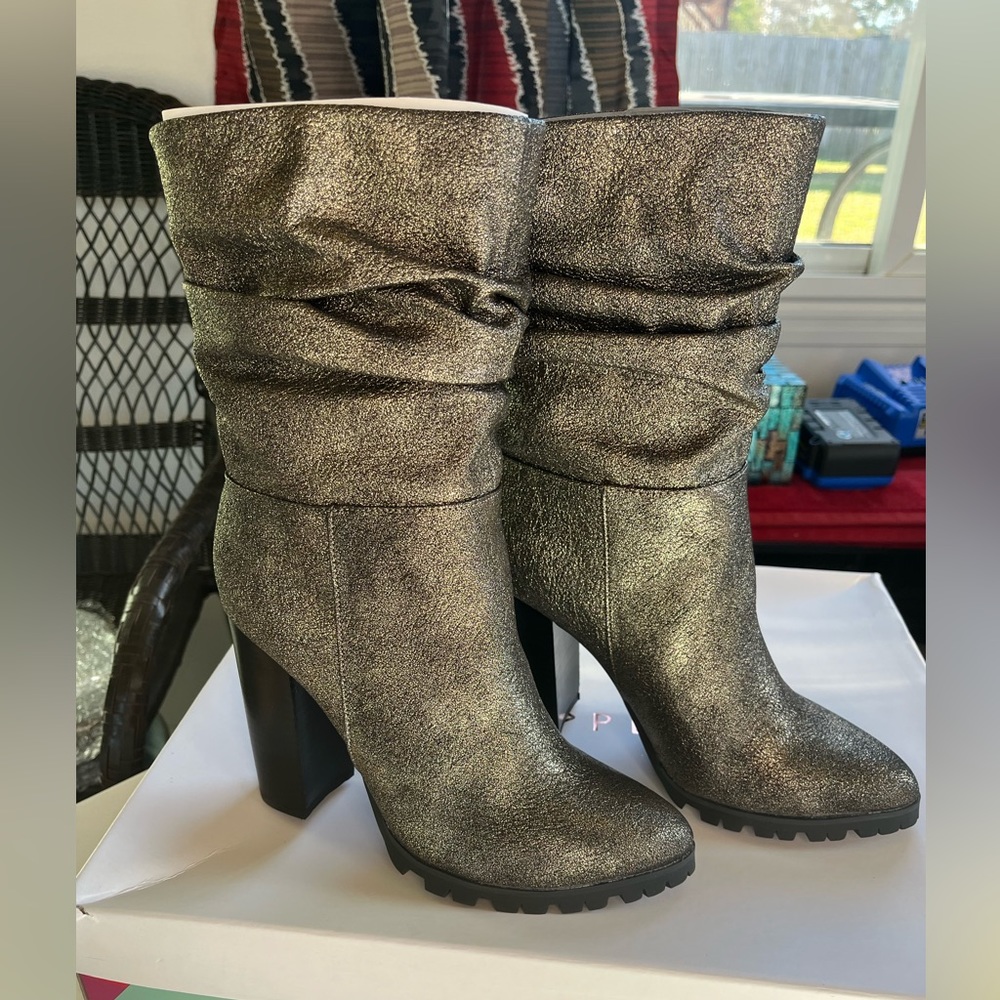 Katy Perry The Raina Distressed Metallic Gunmetal size 7M